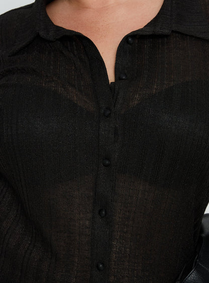 When You Sleep Long Sleeve Top Black Curve