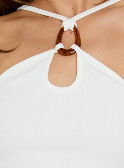 Teyla Ring Detail Top White