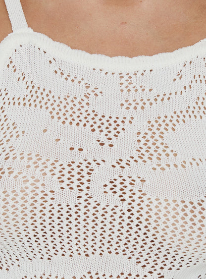 Moon Glow Lace Crochet Cami Top Cream