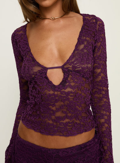 Mahota Top Purple Lace