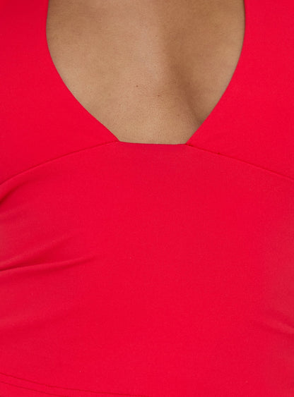 Daily Define Halter Tank Top Red