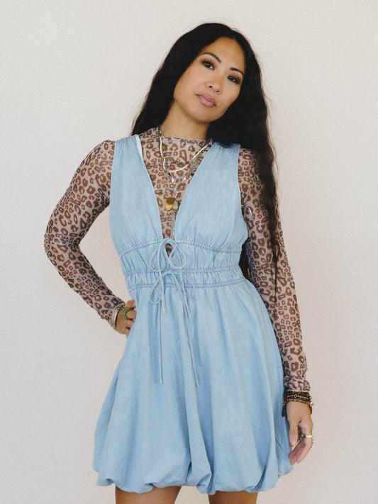 Daylight in Denim Bubble Dress - Light Wash