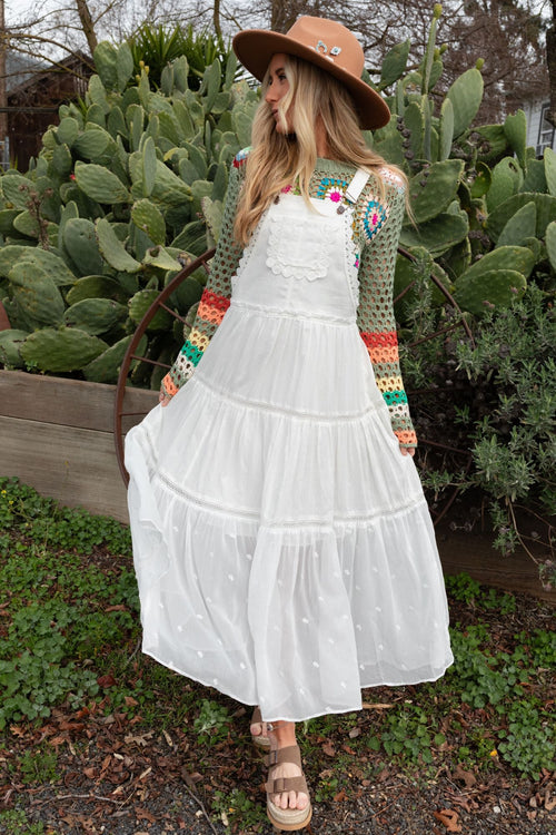 Green Paths Overall Dress - Off White