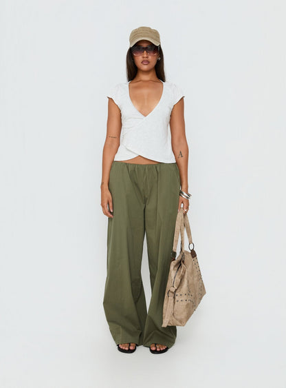 Stefanee Short Sleeve Wrap Top Light Grey Marle