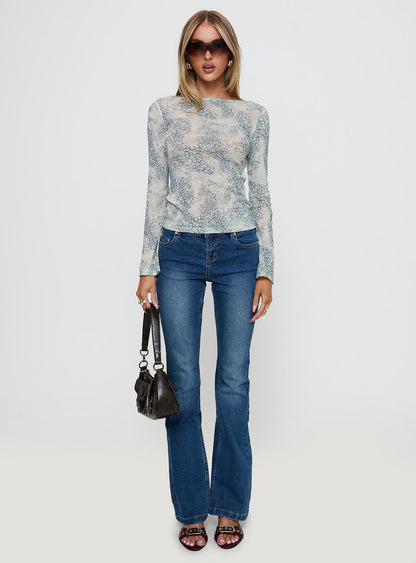 Let It Happen Boat Neck Long Sleeve Top Leopard