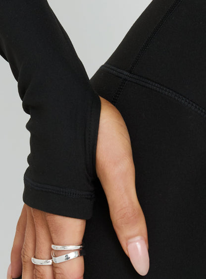 New Horizons Long Sleeve V Neck Top Black