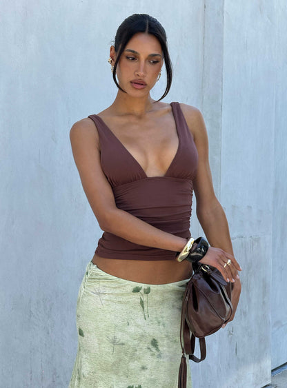 Sublime Ruched Top Brown