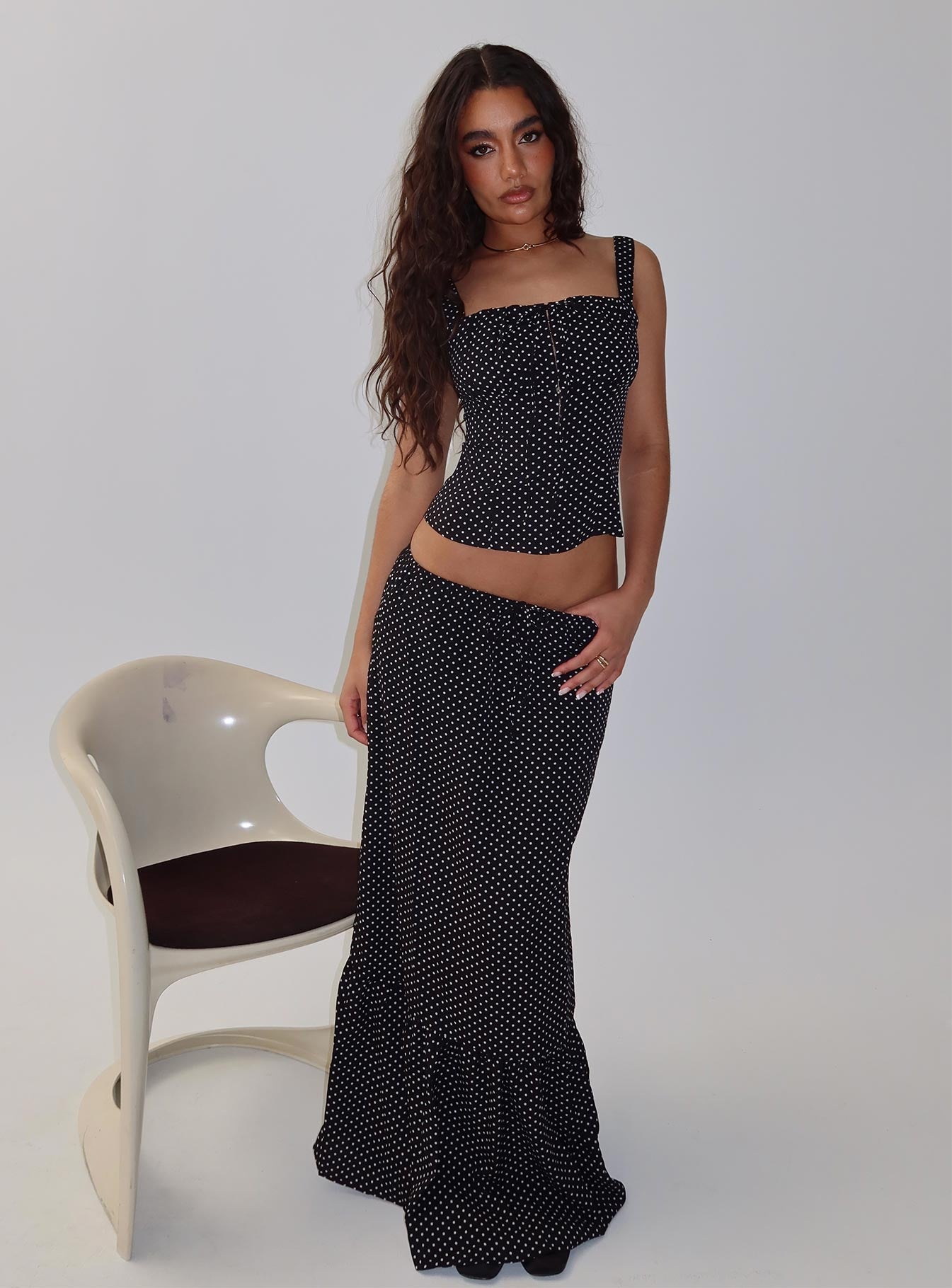 Modern Girl Top Black Polka