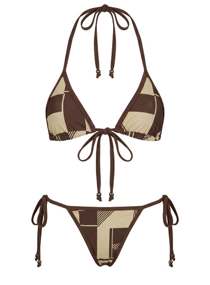 Blaylock Triangle Bikini Top Yellow Geo