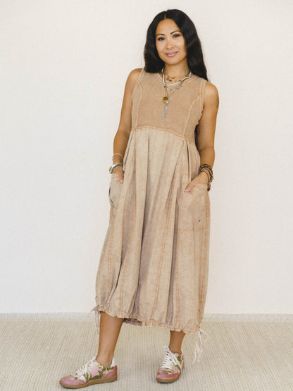 Jungle Beat Cargo Maxi Dress - Toast