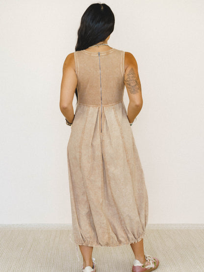 Jungle Beat Cargo Maxi Dress - Toast