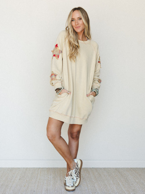 Starfall of Wonder Long Sleeve Dress
 - American Pear