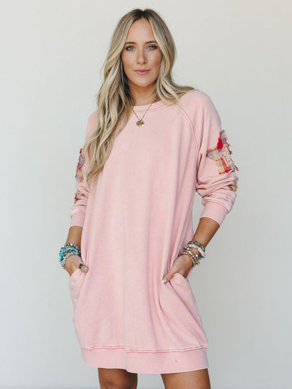 Starfall of Wonder Long Sleeve Dress
 - Blush