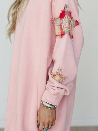 Starfall of Wonder Long Sleeve Dress
 - Blush