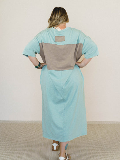 Golden Ray Star Maxi Dress - Dusty Sage