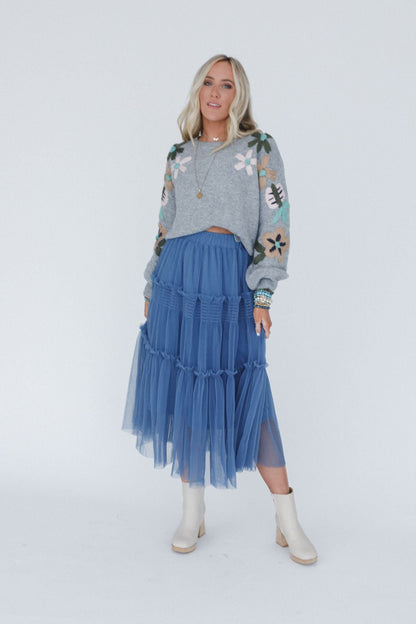 Sonoma Tiered Tulle Skirt - Blue