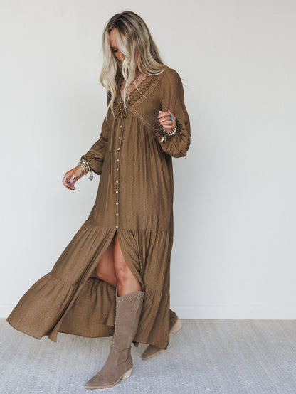 Desert Soul Button Up Dress - Camel