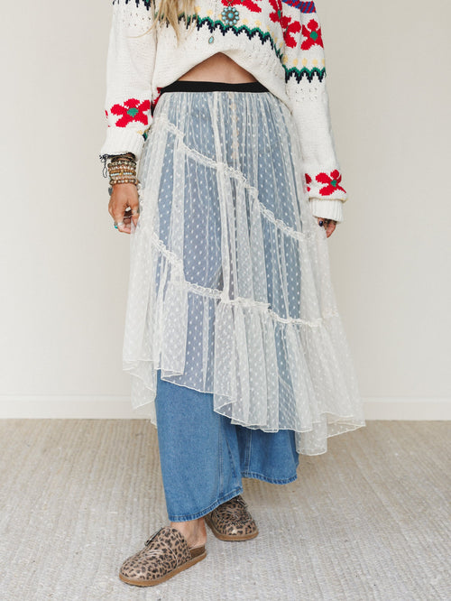 First Light Lace Skirt - Natural
