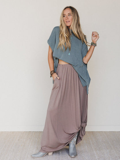 The Perfect Pocketed Maxi Skirt - Mocha