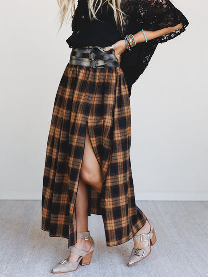 Dusk Meadow Maxi Skirt - Orange