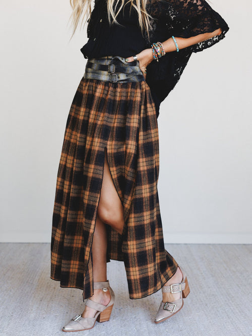 Dusk Meadow Maxi Skirt - Orange