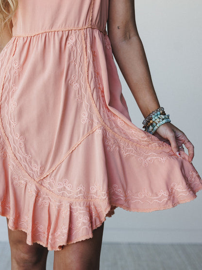 Georgia Mini Dress - Coral Orange