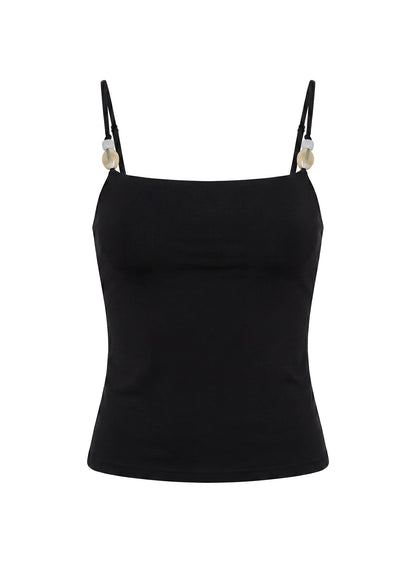 Isameika Beaded Tank Top Black