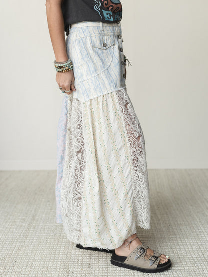 Color Hues Maxi Skirt - Blue Multi