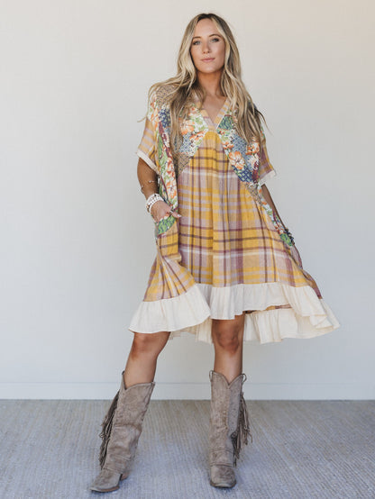 Golden Gaze Dress - Mustard