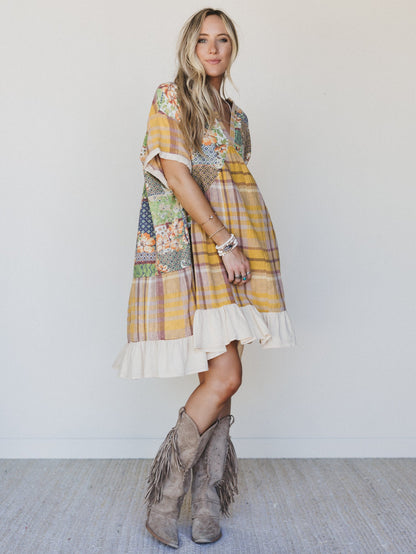Golden Gaze Dress - Mustard