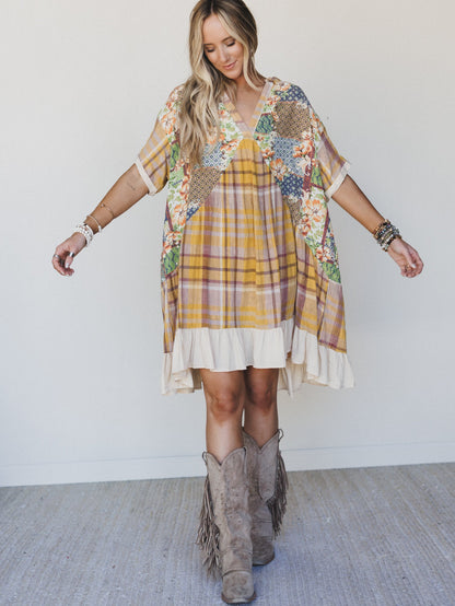 Golden Gaze Dress - Mustard