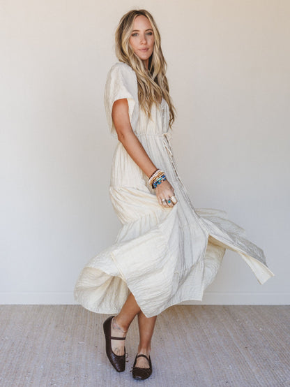 Dandelily Tiered Maxi Dress - Natural
