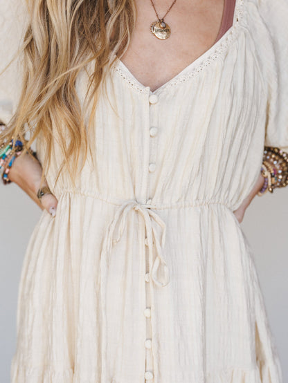 Dandelily Tiered Maxi Dress - Natural