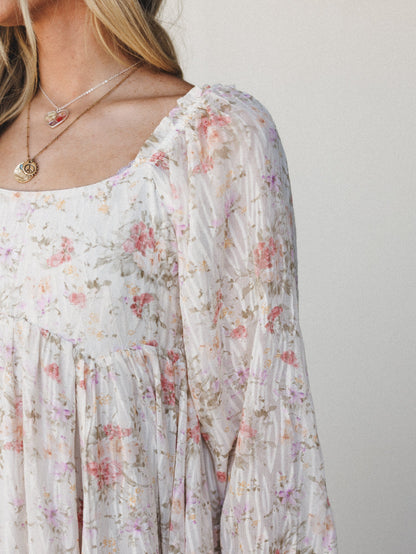 Garden Memories Maxi Dress - Cream Multi