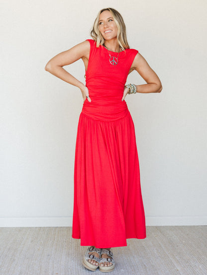 Here for Sunshine Dress - Cherry Tomato