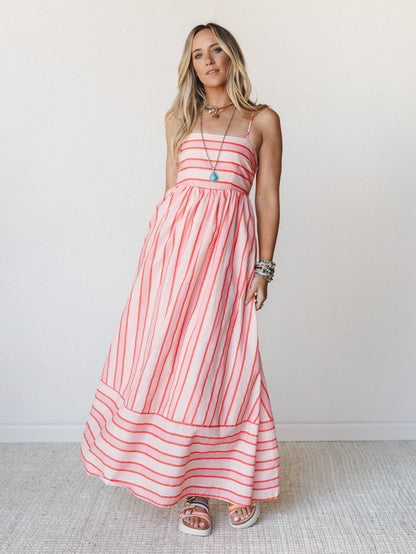 Nina Striped Dress - Blush