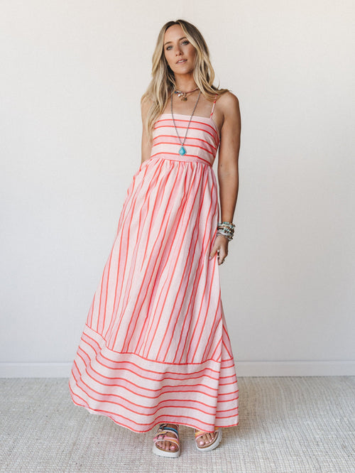 Nina Striped Dress - Blush
