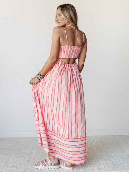 Nina Striped Dress - Blush