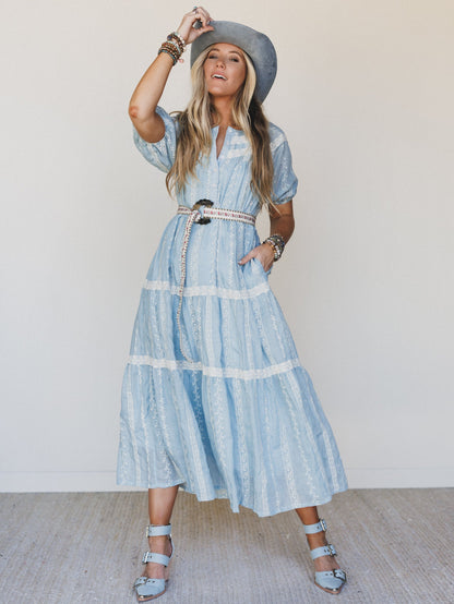 Floral Dance Dress - Cloud Wash