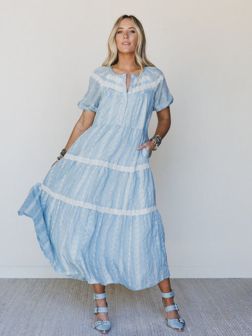 Floral Dance Dress - Cloud Wash