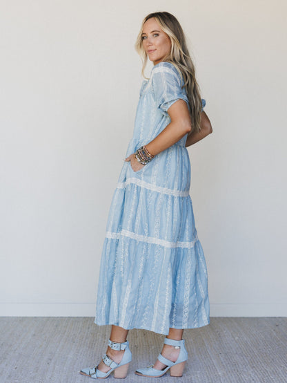 Floral Dance Dress - Cloud Wash