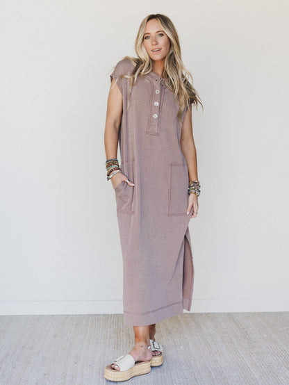 The Nest Madeline Textured Maxi Dress - Acorn