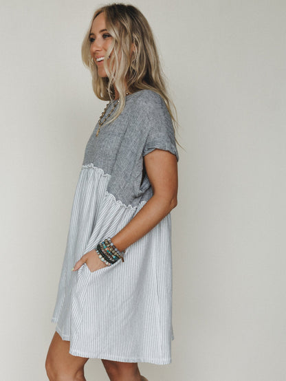 The Nest No Fuss Babydoll Dress - Gray