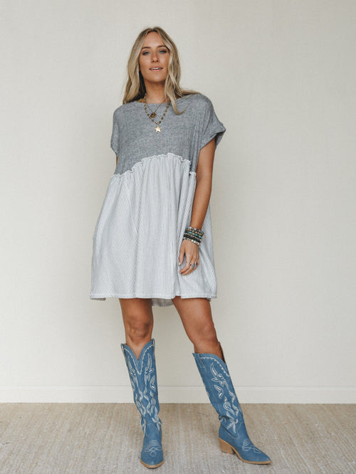 The Nest No Fuss Babydoll Dress - Gray