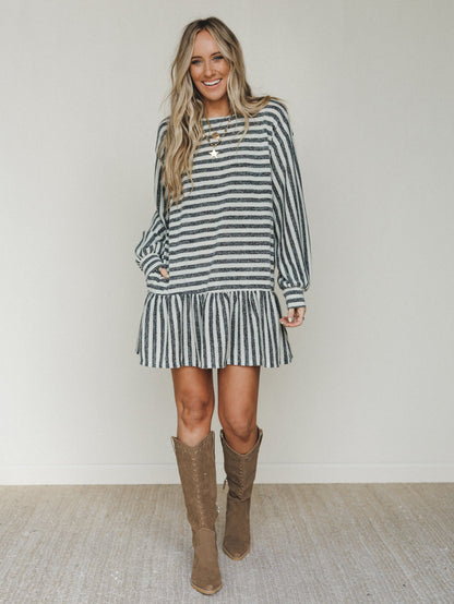 The Nest Endless Love Cuff Sleeve Dress - Natural Black