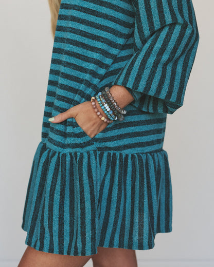 The Nest Endless Love Cuff Sleeve Dress - Teal
