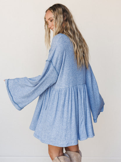 The Nest Carefree Mini Dress - Two Tone Denim