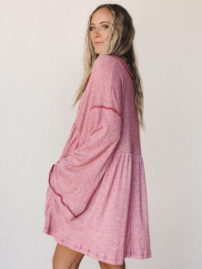 The Nest Carefree Mini Dress - Two Tone Mauve