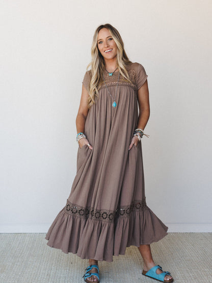 Lavender Loom Dress - Mocha