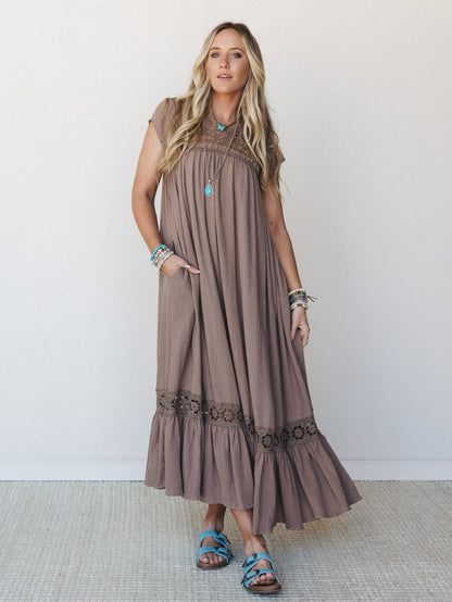 Lavender Loom Dress - Mocha